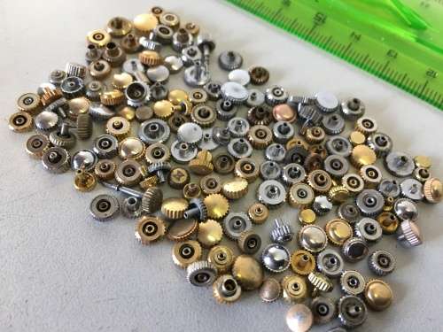 30 grams assorted used watch crowns - 120+ pieces - #10