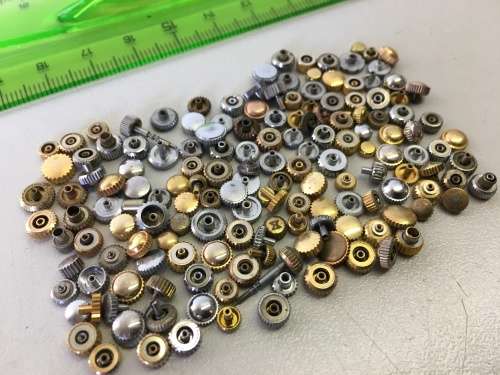 30 grams assorted used watch crowns - 120+ pieces - #10