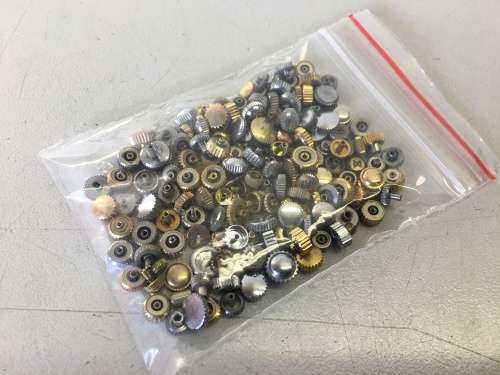 30 grams assorted used watch crowns - 120+ pieces - #10