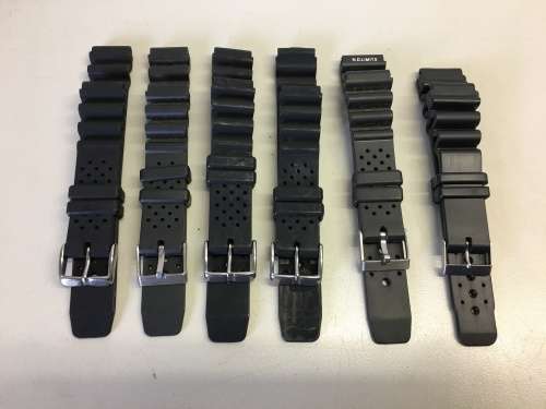 6 Plastic straps for divers watch - 18 & 20mm