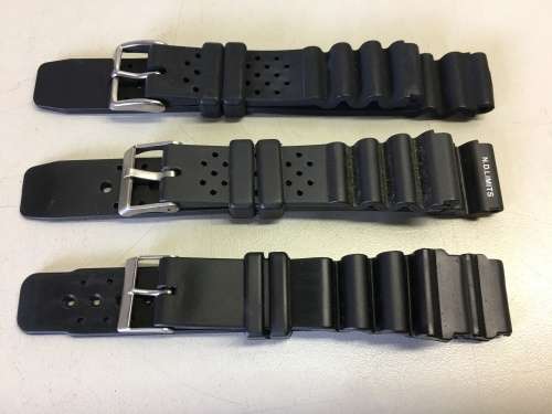6 Plastic straps for divers watch - 18 & 20mm