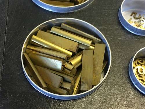 Brass clock numerals & hours markers