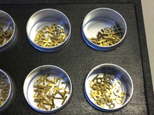 Brass clock numerals & hours markers