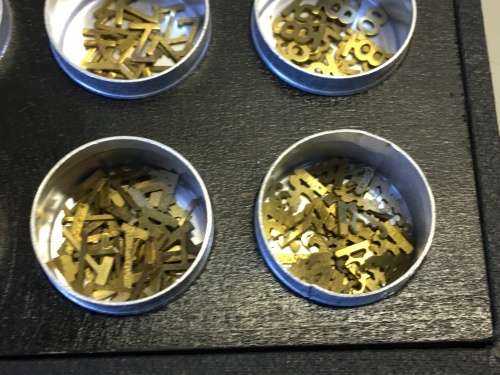 Brass clock numerals & hours markers
