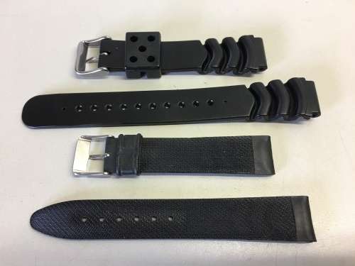 2 black straps for divers watch - 18mm - #7