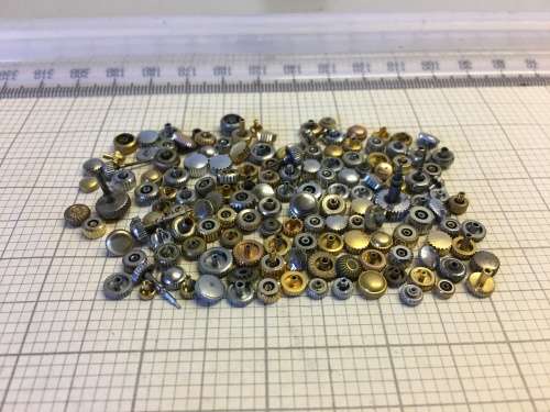 30 grams assorted used watch crowns - 120+ pieces - #12