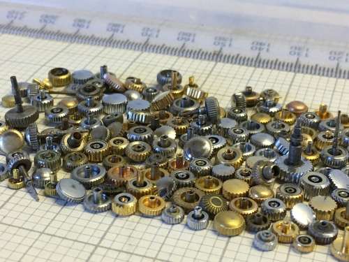 30 grams assorted used watch crowns - 120+ pieces - #12
