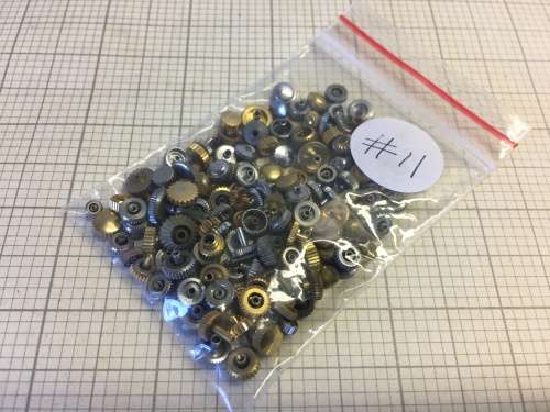 30 grams assorted used watch crowns - 120+ pieces - #11