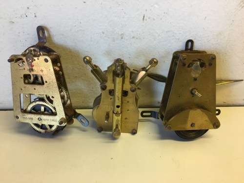 3 small clock movements - parts /repair