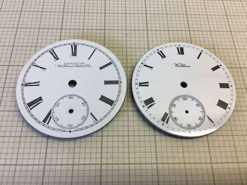 2 WALTHAM -  pocket watch dials - 42/43mm