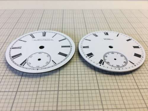 2 WALTHAM -  pocket watch dials - 42/43mm