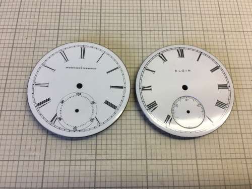 2 ELGIN -  pocket watch dials - 43mm