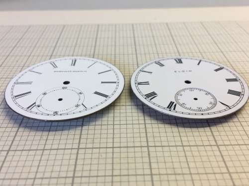 2 ELGIN -  pocket watch dials - 43mm