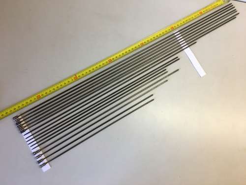 Blued steel chime rods for grandfather clock - 16 pieces