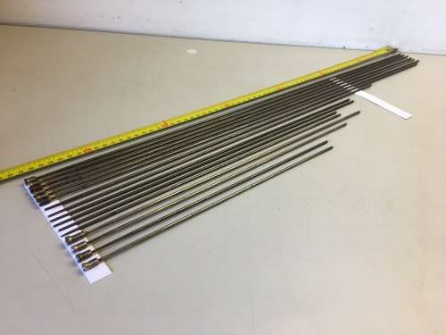 Blued steel chime rods for grandfather clock - 16 pieces