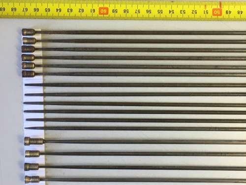 Blued steel chime rods for grandfather clock - 16 pieces