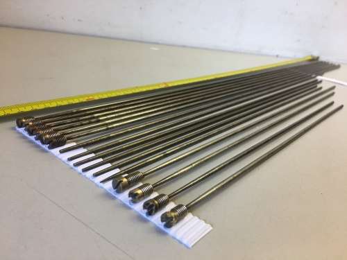 Blued steel chime rods for grandfather clock - 16 pieces