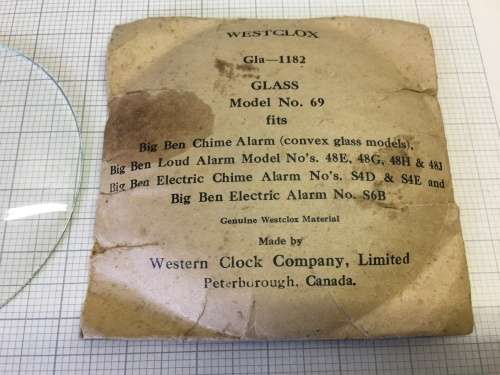 WESTCLOX - 108mm convex clock glass