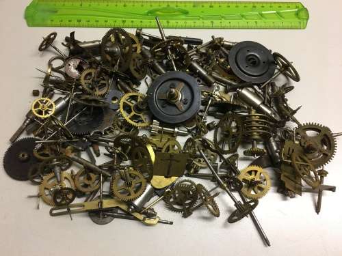 Vintage/antique clock parts - 1 kg - #4