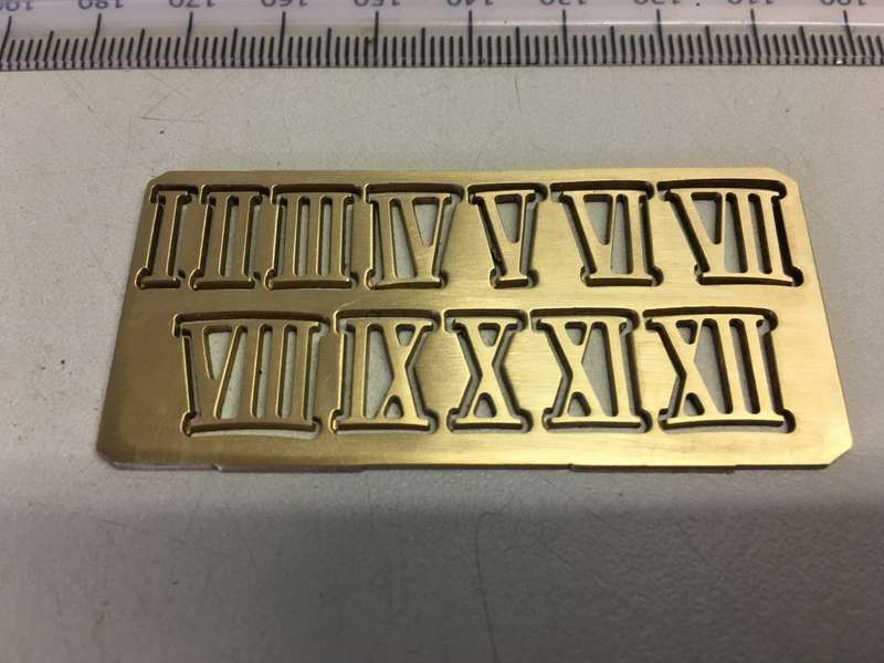 Brass clock numerals - 10mm - #1