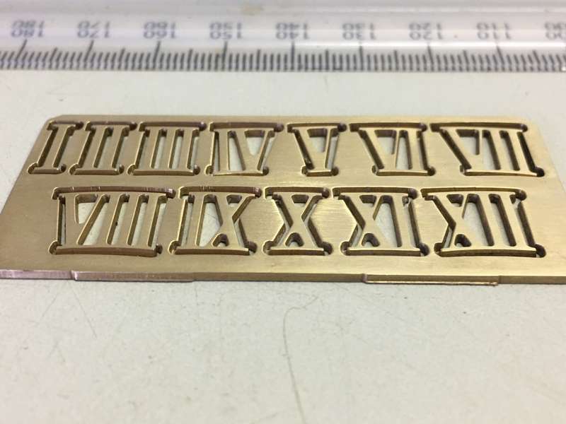 Brass clock numerals - 10mm - #1