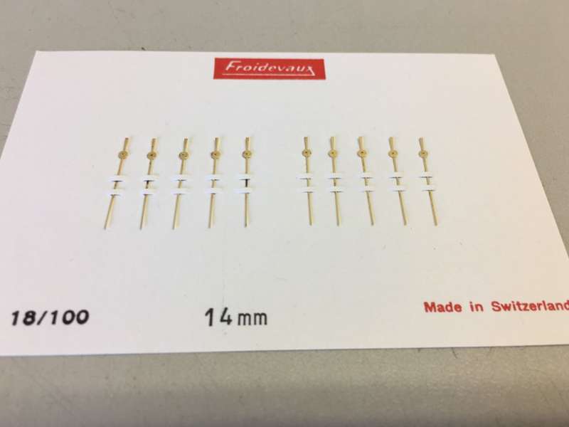 FROIDEVAUX - gilt seconds hands for gents watch - 10 pieces