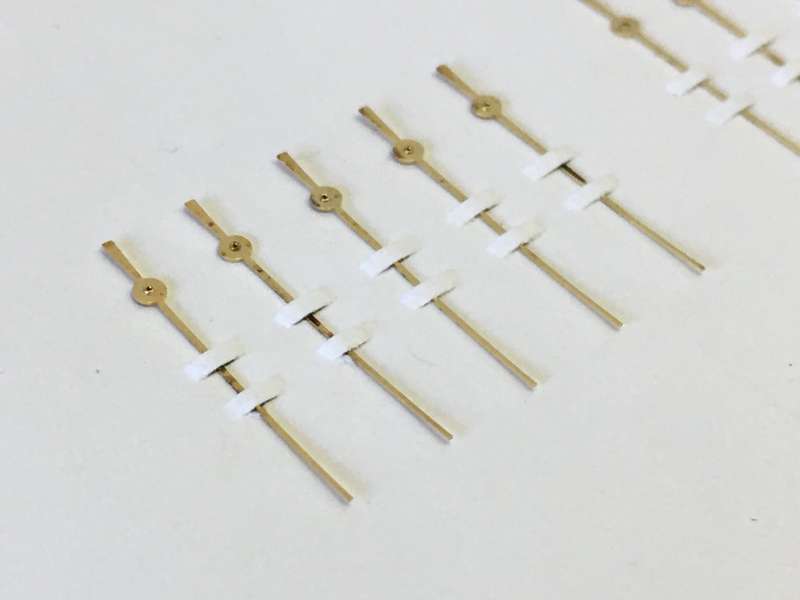 FROIDEVAUX - gilt seconds hands for gents watch - 10 pieces
