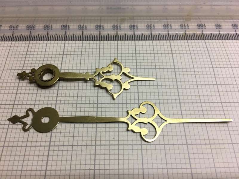 Brass hour & minute hands for clock #10