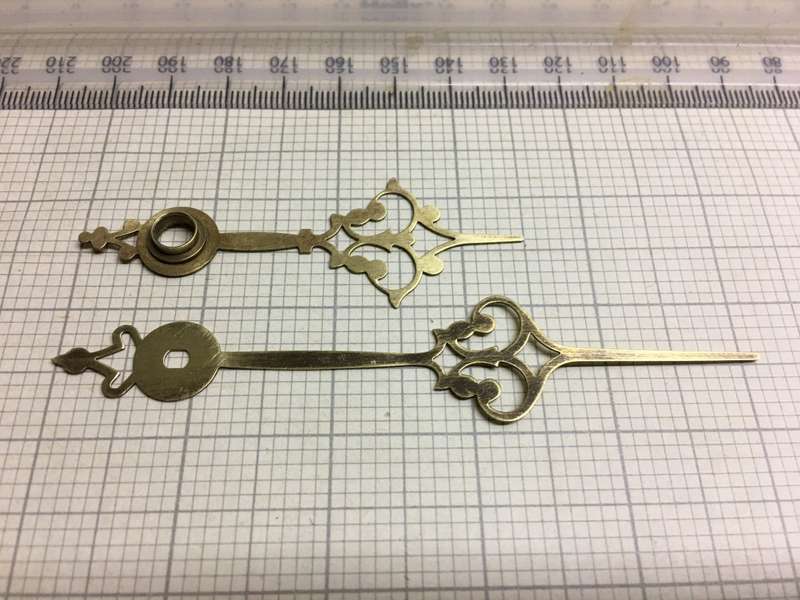 Brass hour & minute hands for clock #10