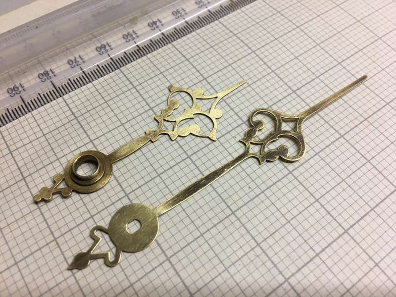 Brass hour & minute hands for clock #10