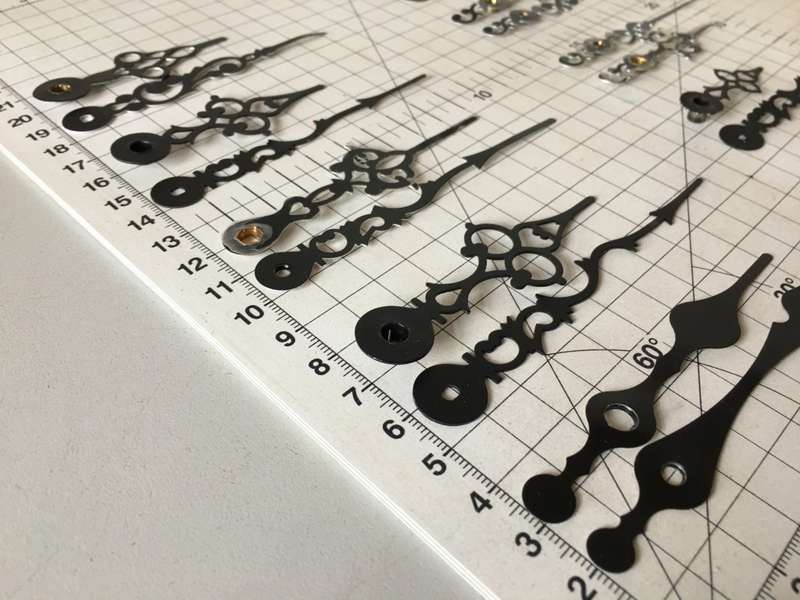 Hour & minute hands for quartz clock - 10 sets - black #1
