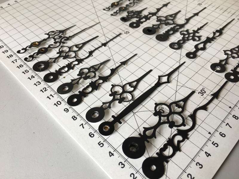 Hour & minute hands for quartz clock - 10 sets - black #2