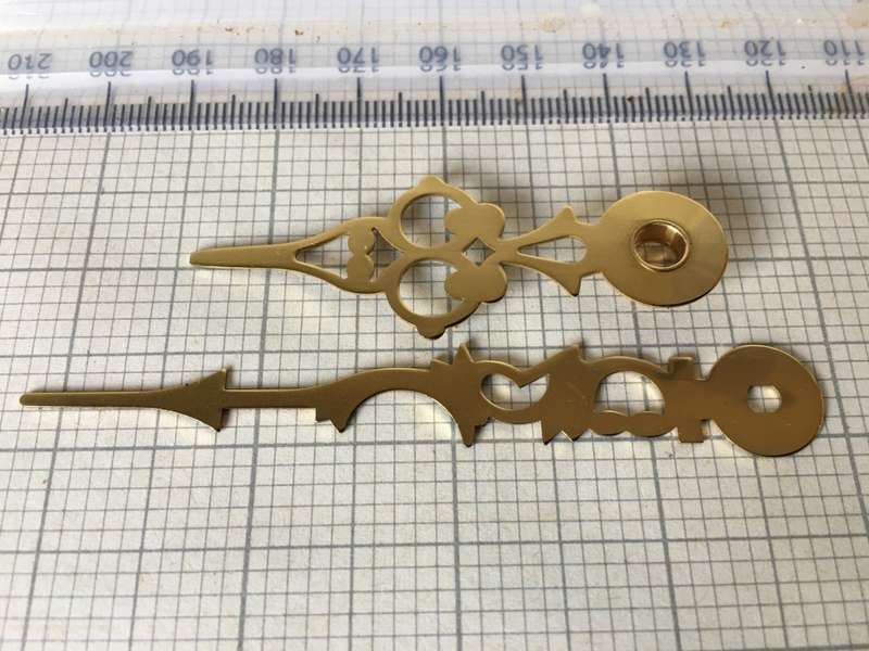 Brass hour & minute hands for clock #20