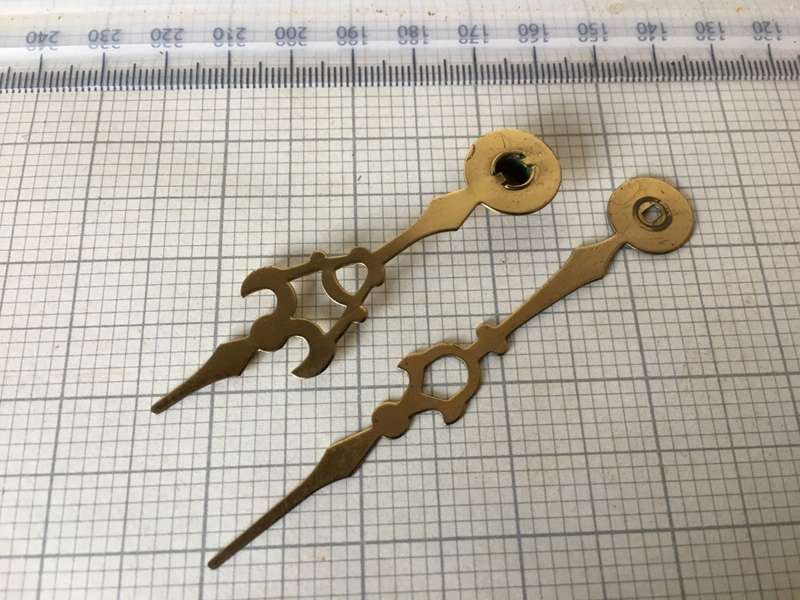 Brass hour & minute hands for clock #21
