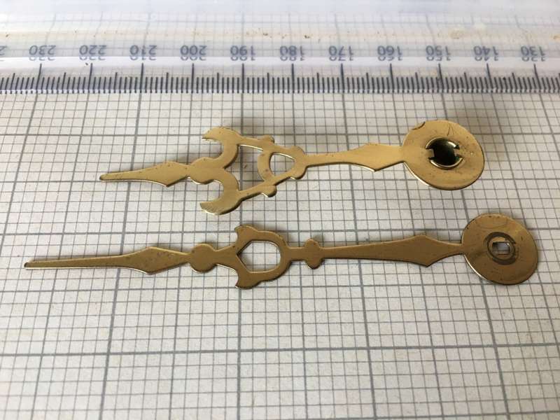 Brass hour & minute hands for clock #21