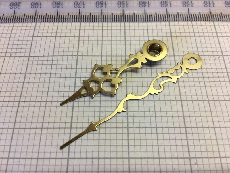 Brass hour & minute hands for clock #23