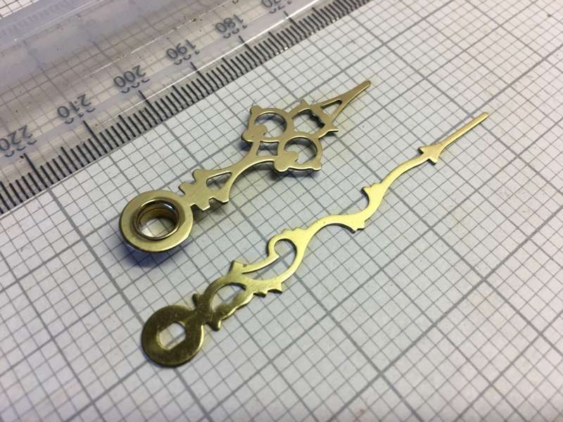 Small brass hour & minute hands for clock #26