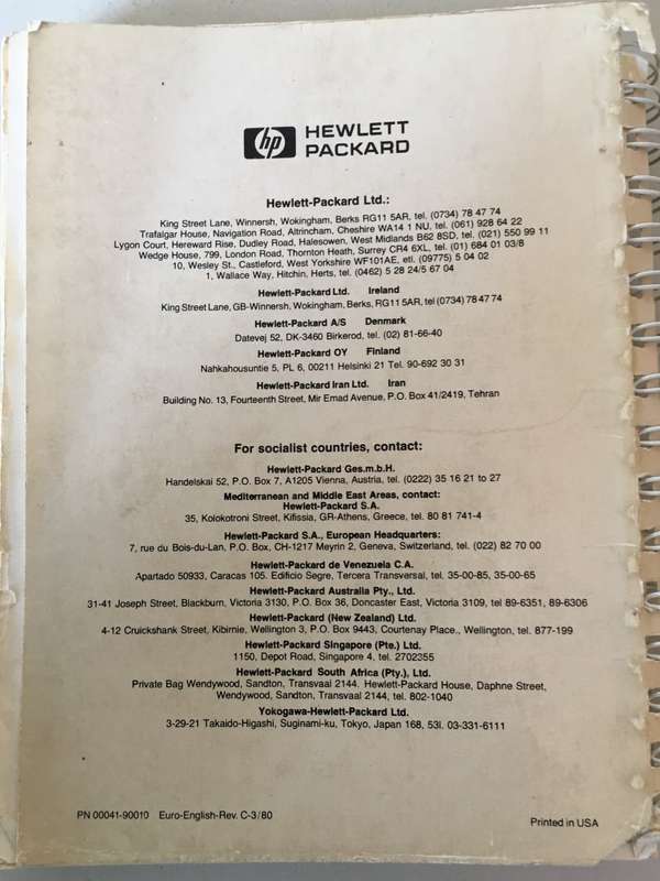 Hewlett Packard HP 41C - owners handbook & programing guide