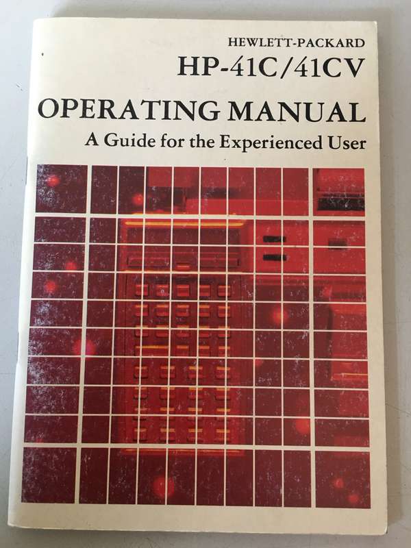 Hewlett Packard HP 41C 41CV - operating manual