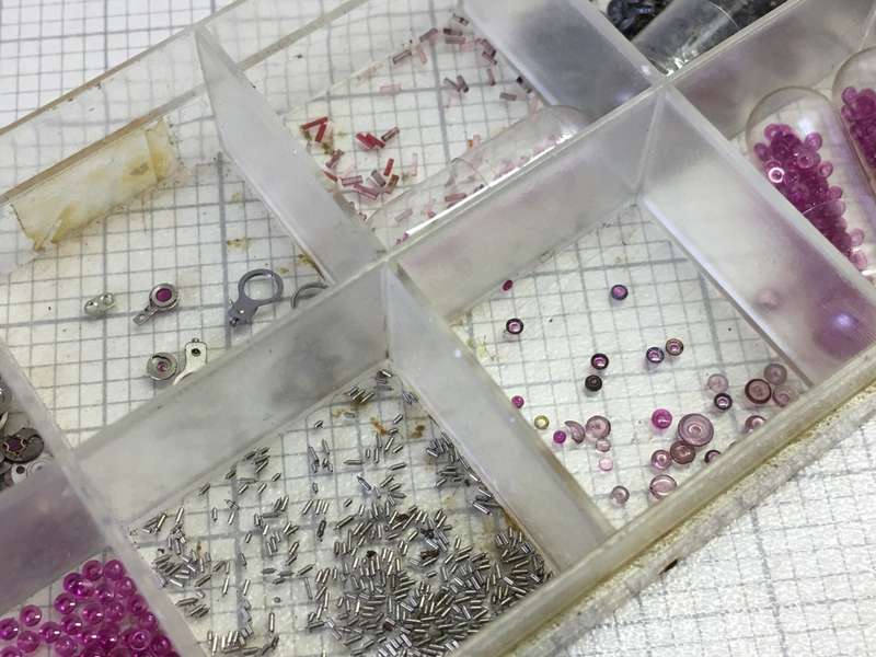 Watch parts - jewels, bushings, pallet forks, balance staffs