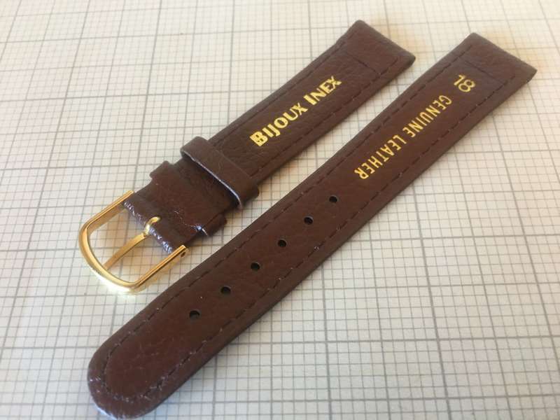 18mm brown leather watch strap