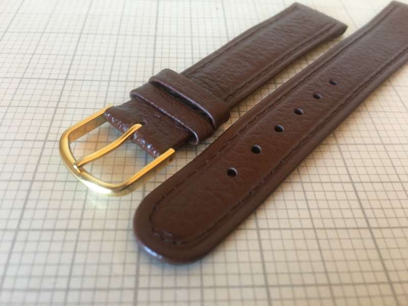 18mm brown leather watch strap