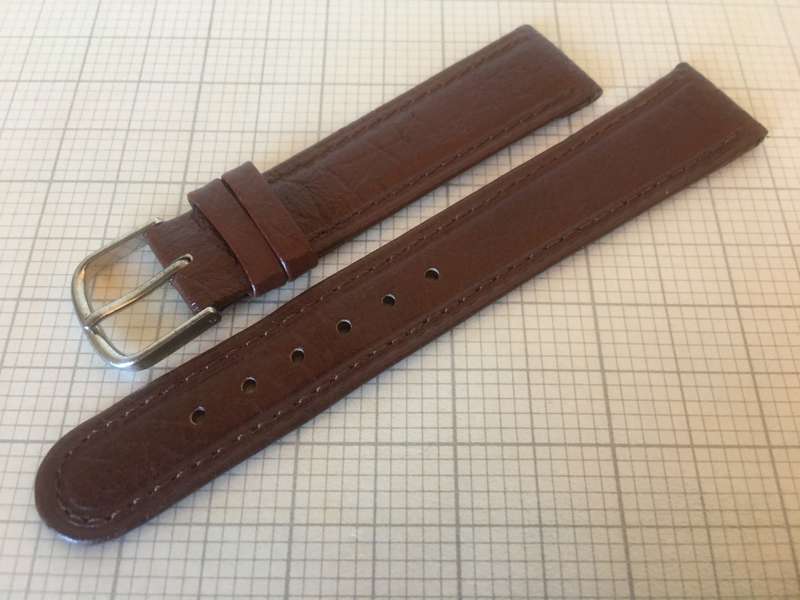 18mm brown leather watch strap