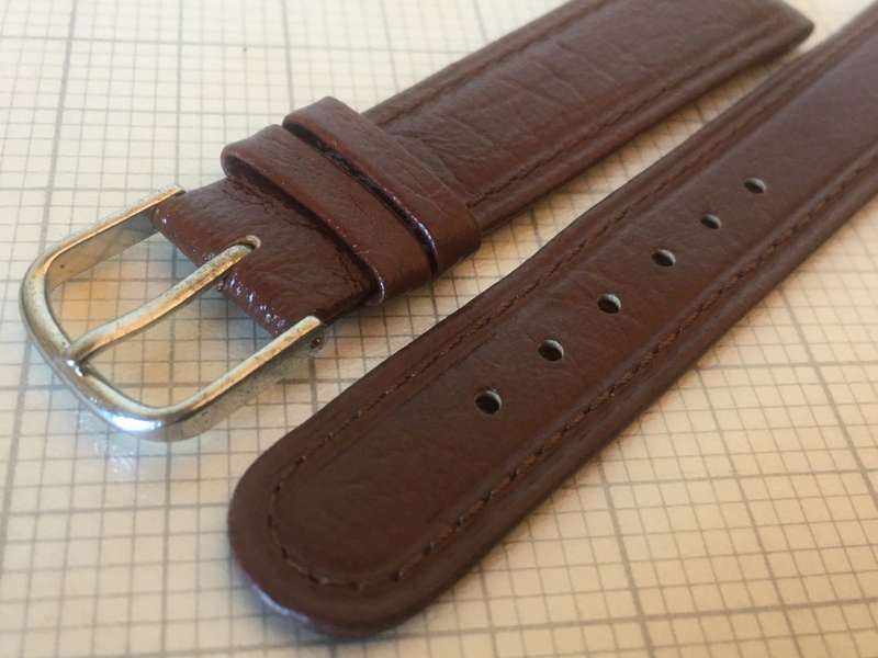 18mm brown leather watch strap