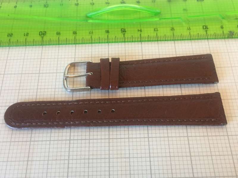18mm brown leather watch strap