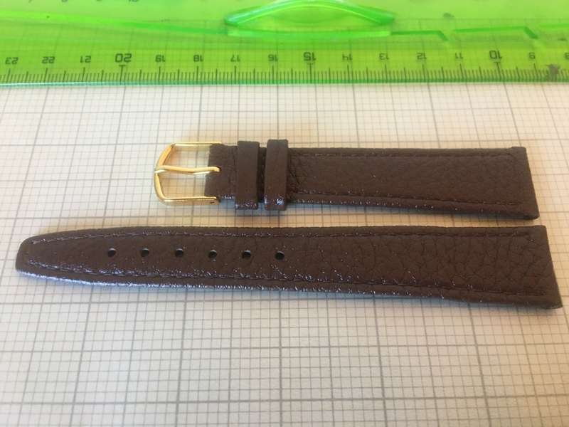 18mm brown leather watch strap
