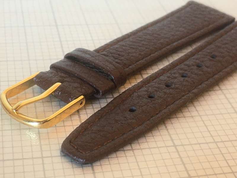 18mm brown leather watch strap