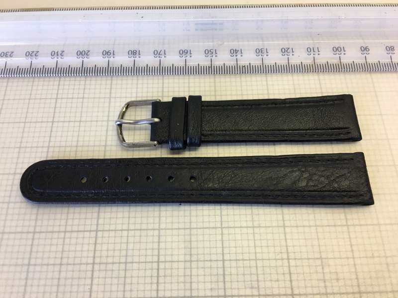 18mm black leather watch strap - 4