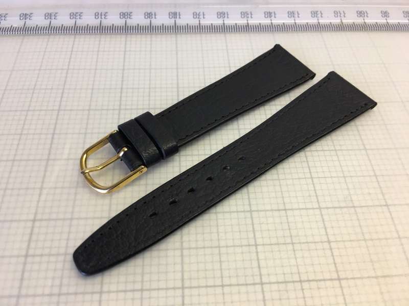 20mm black leather watch strap - 4