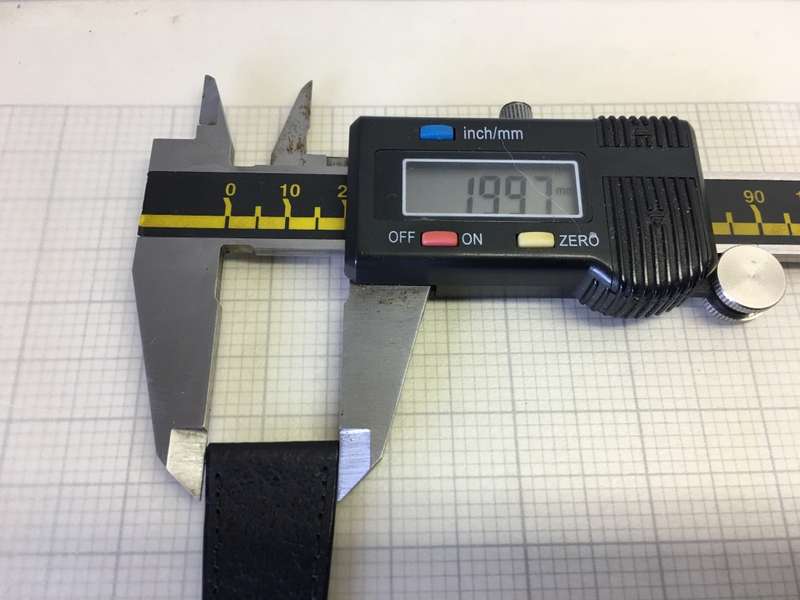 20mm black leather watch strap - 4